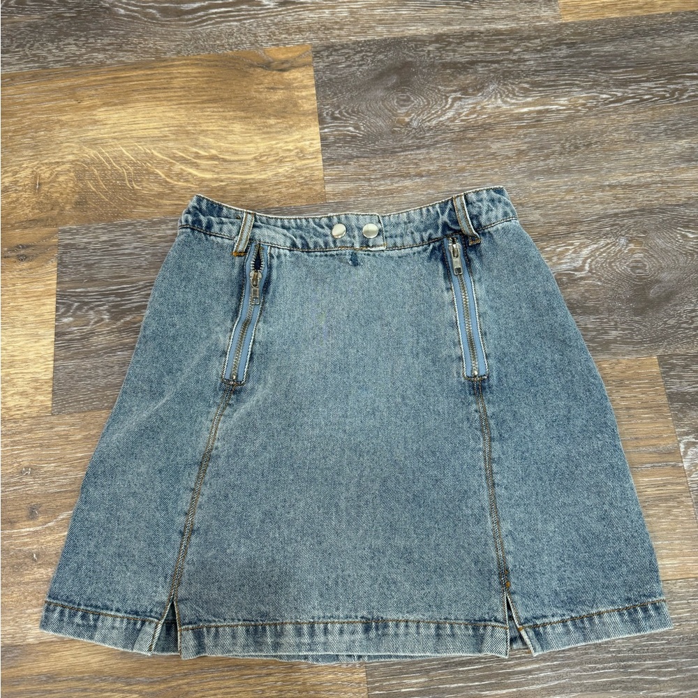 GB Blue Denim A-Line Skirt